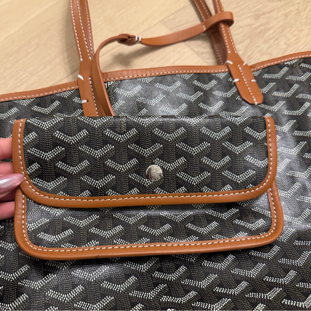 Black & Tan Medium Goyard Tote - Picture 4 of 6